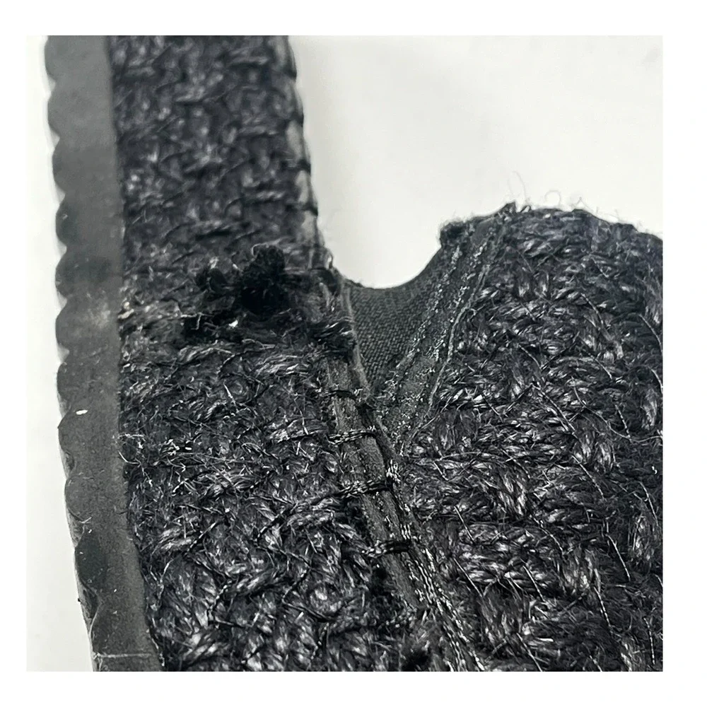 BEACH by Matisse Black Jute Platform Espadrille Slides Women's Size 9